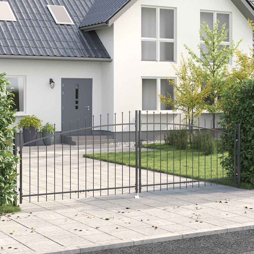 vidaXL Brama Podwójna Z blokadą Woerden Szary 400 x 199.5 cm Stal
