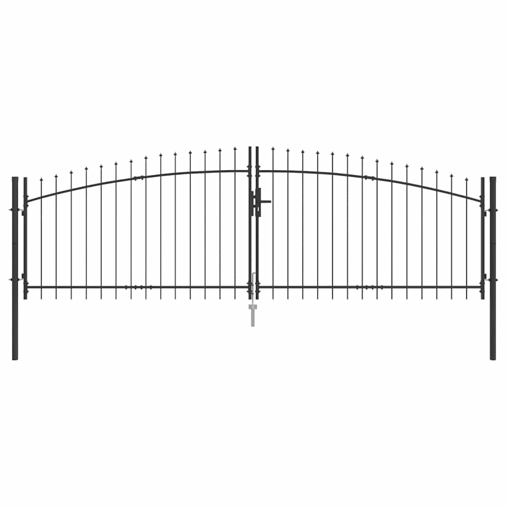 vidaXL Brama Podwójna Z blokadą Woerden Szary 400 x 199.5 cm Stal