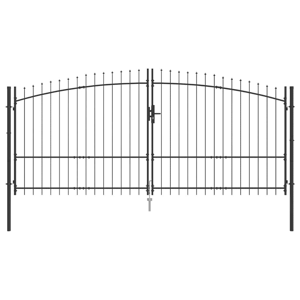 vidaXL Brama Podwójna Z blokadą Woerden Szary 400 x 224,5 cm Stal