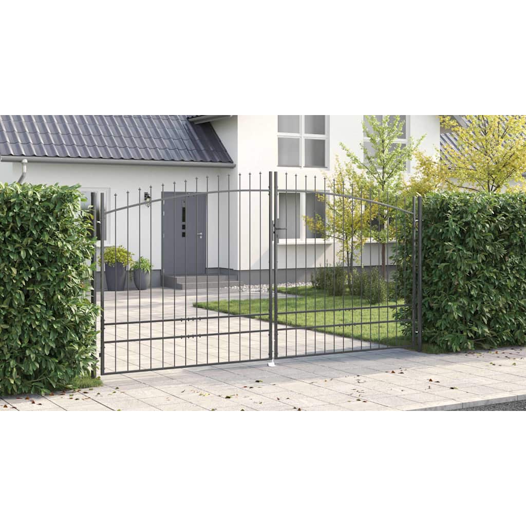 vidaXL Brama Podwójna Z blokadą Woerden Szary 400 x 249,5 cm Stal