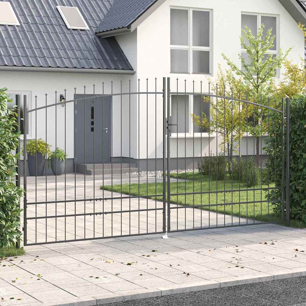 vidaXL Brama Podwójna Z blokadą Woerden Szary 400 x 249,5 cm Stal