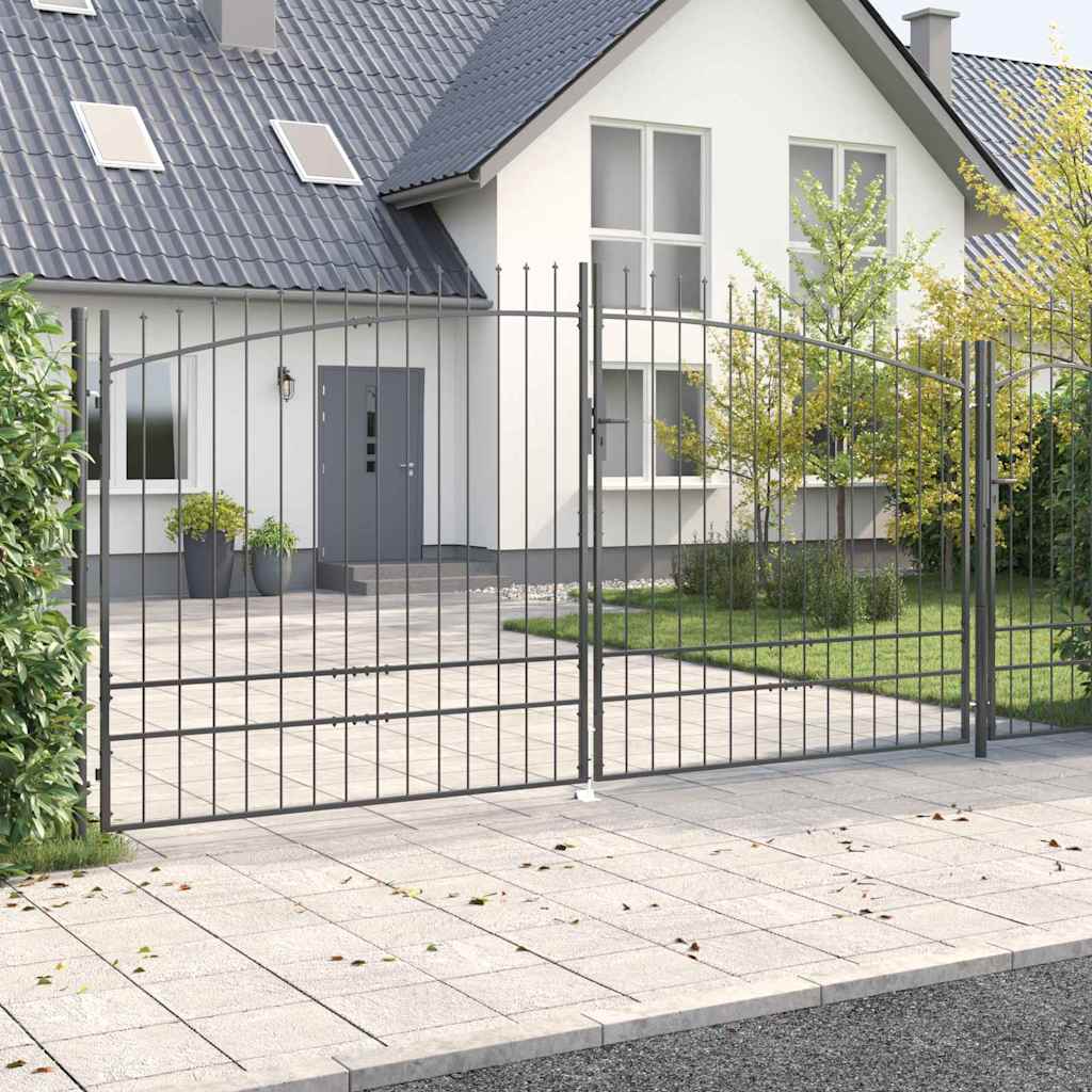 vidaXL Brama Podwójna Z blokadą Woerden Szary 400 x 249,5 cm Stal
