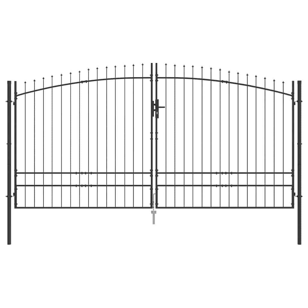 vidaXL Brama Podwójna Z blokadą Woerden Szary 400 x 249,5 cm Stal