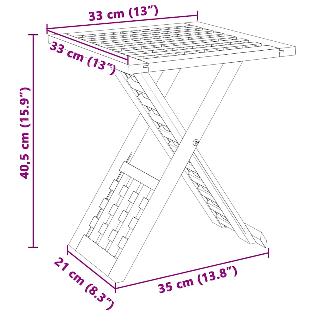 vidaXL Stolik kawowy Brązowy 33 x 33 x 40,5 cm Lity Bukowy