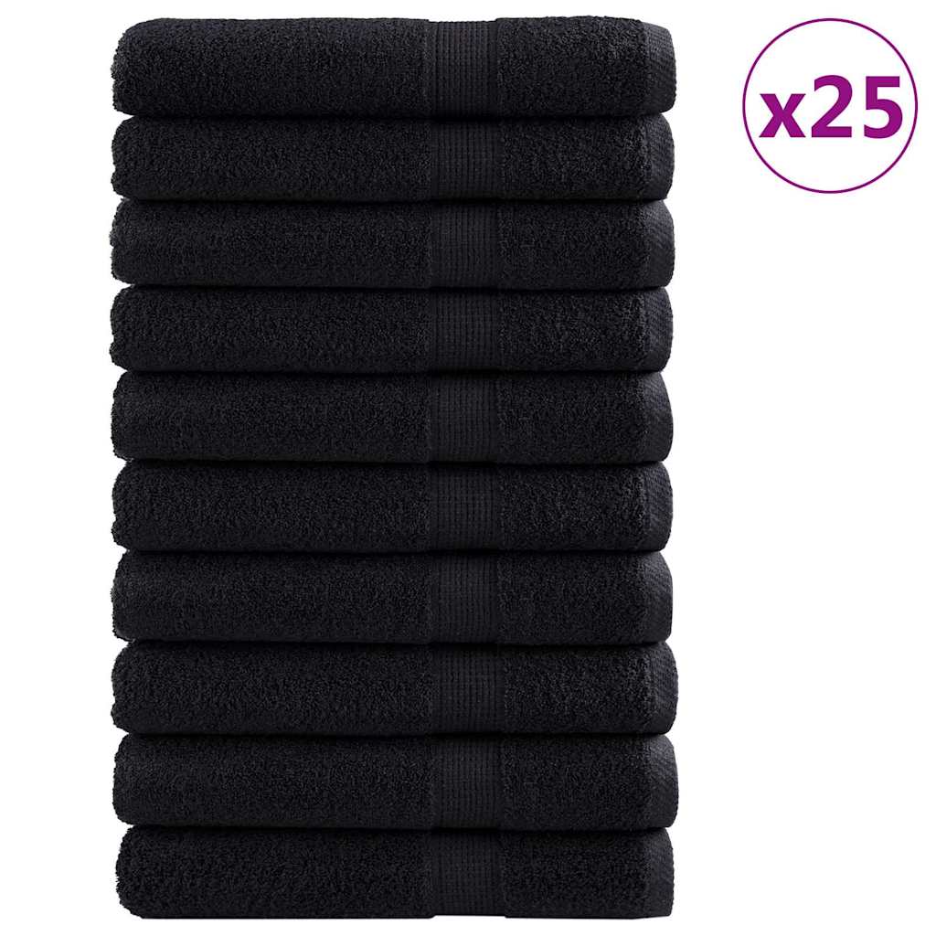 vidaXL Ręcznik Gościnny SOLUND 25 szt. Czarny 100 x 200 cm 550 gsm