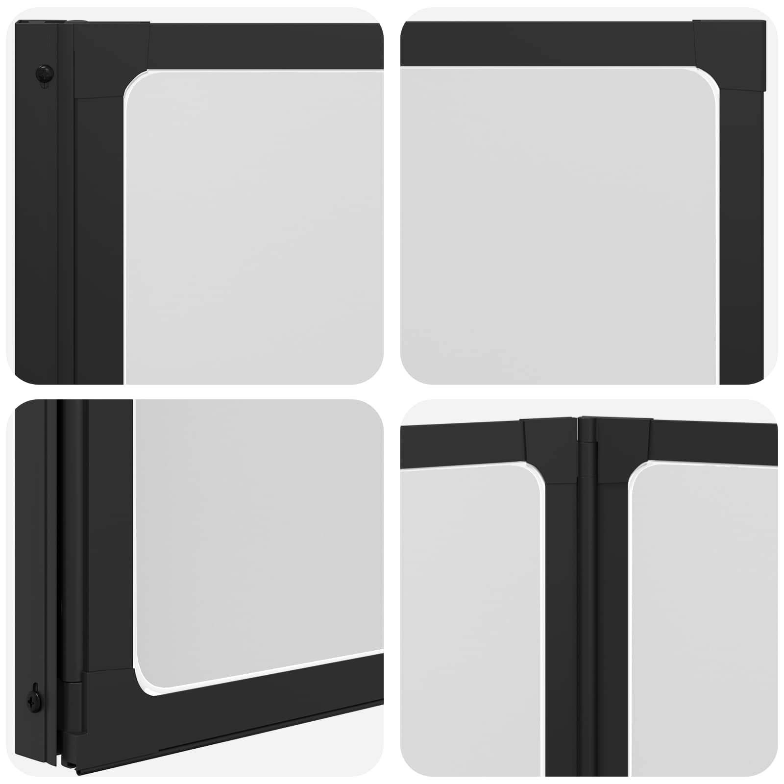 vidaXL Parawan prysznicowy Czarny 120 x 2 x 117 cm Aluminium i PP