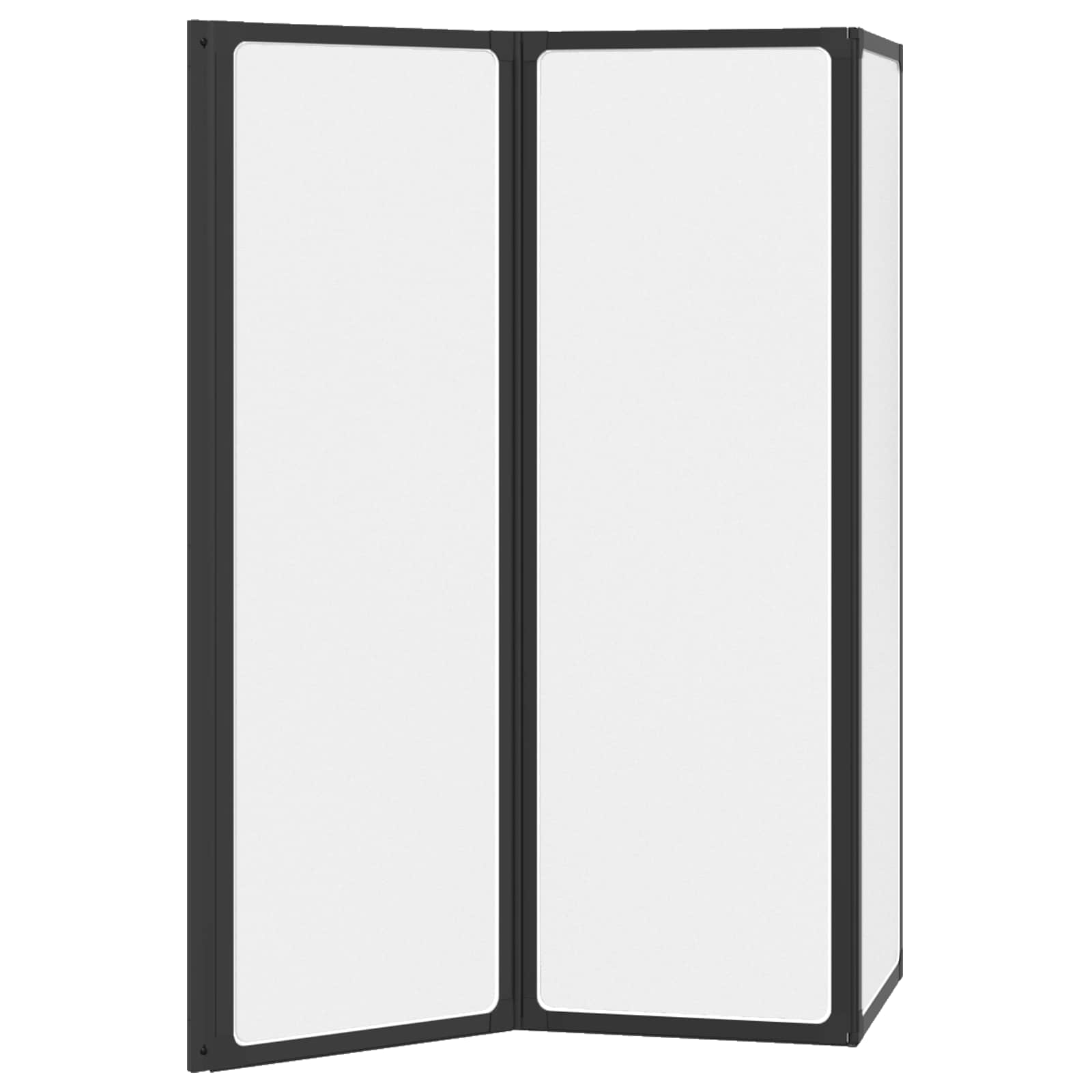 vidaXL Parawan prysznicowy Czarny 120 x 2 x 117 cm Aluminium i PP