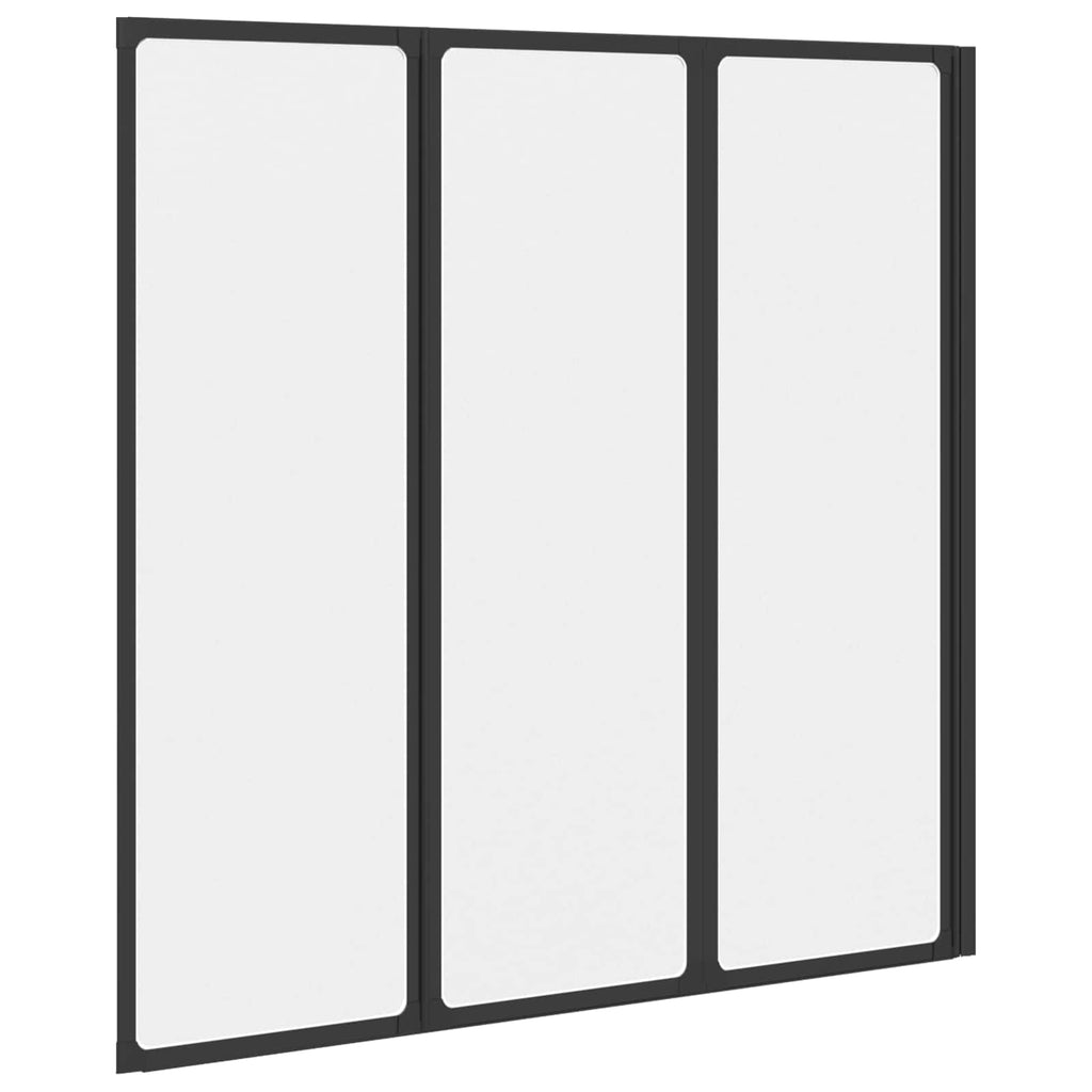 vidaXL Parawan prysznicowy Czarny 120 x 2 x 117 cm Aluminium i PP