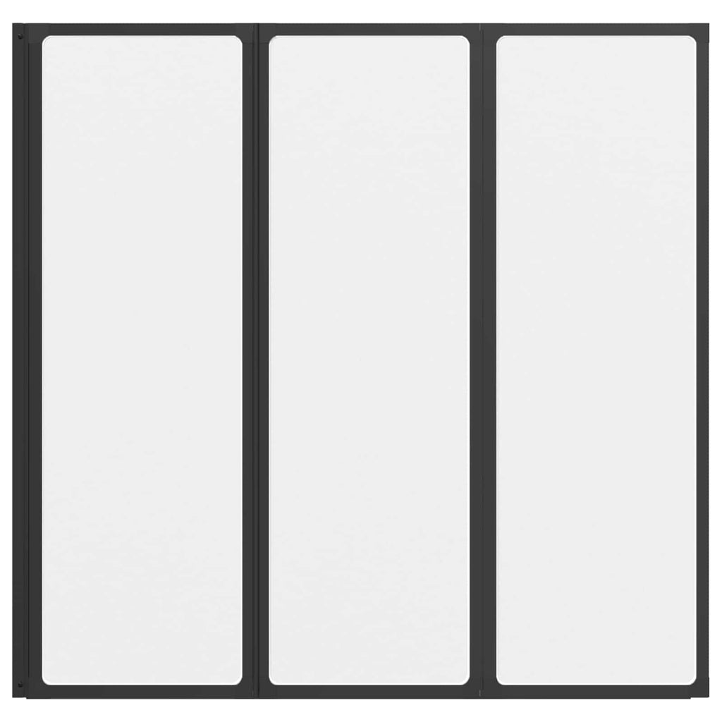 vidaXL Parawan prysznicowy Czarny 120 x 2 x 117 cm Aluminium i PP