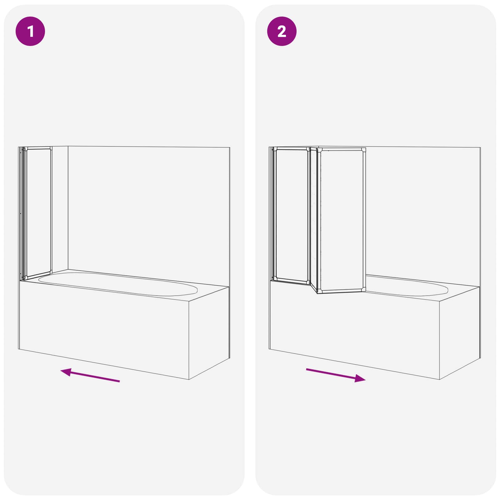 vidaXL Parawan prysznicowy Czarny 120 x 2 x 117 cm Aluminium i PP