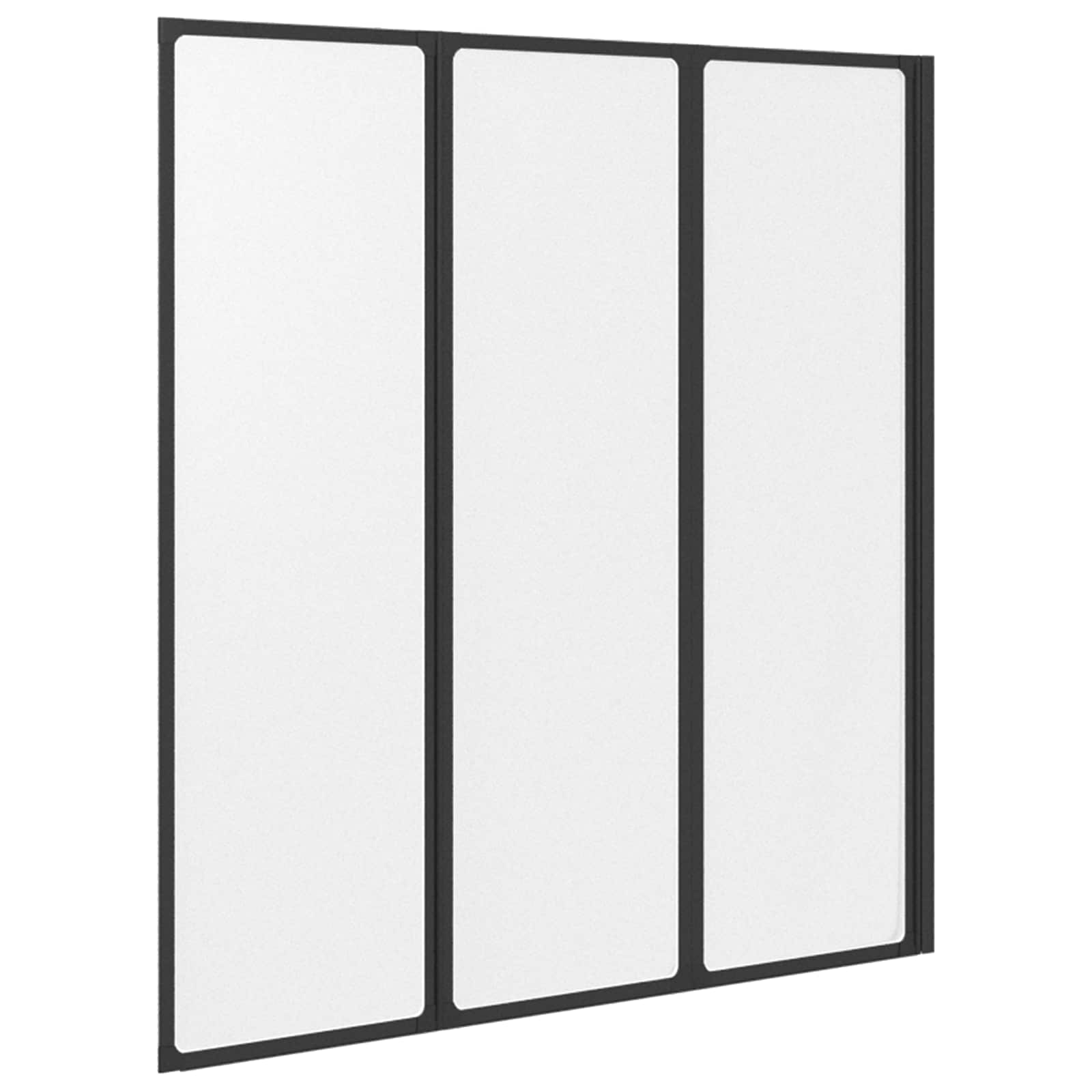 vidaXL Parawan prysznicowy Czarny 132 x 2 x 140 cm Aluminium i PP