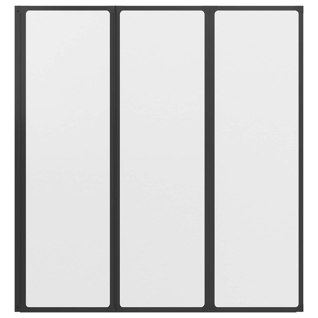 vidaXL Parawan prysznicowy Czarny 132 x 2 x 140 cm Aluminium i PP