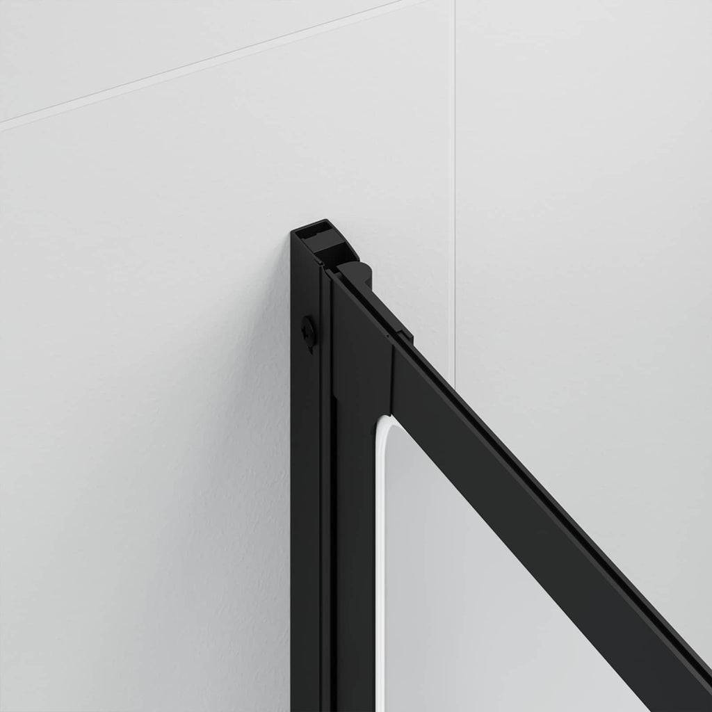 vidaXL Parawan prysznicowy Czarny 168 x 140 cm Aluminium