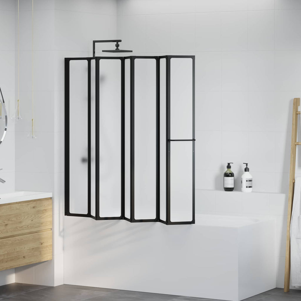 vidaXL Parawan prysznicowy Czarny 168 x 140 cm Aluminium