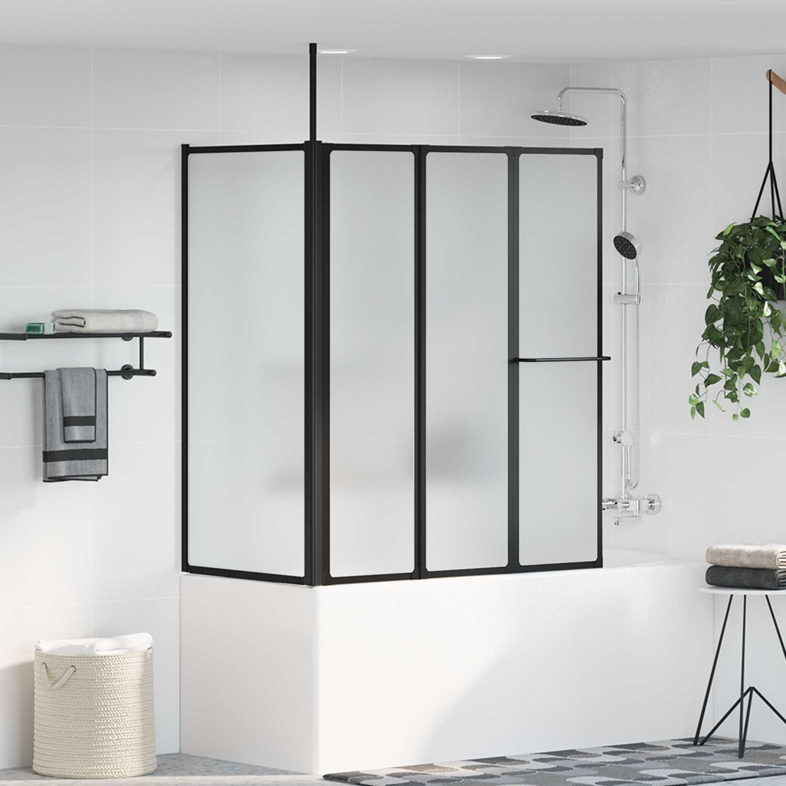 vidaXL Parawan prysznicowy Biały 120 x 70 x 137 cm Aluminium