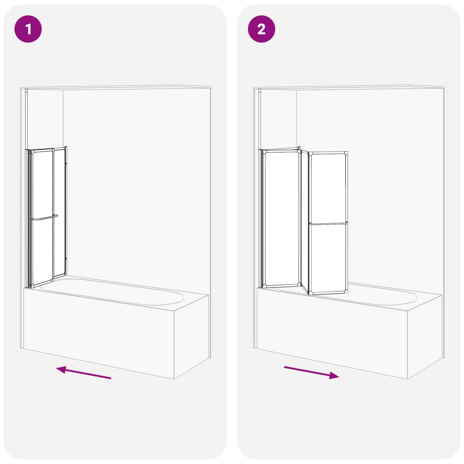 vidaXL Parawan prysznicowy Biały 120 x 70 x 137 cm Aluminium