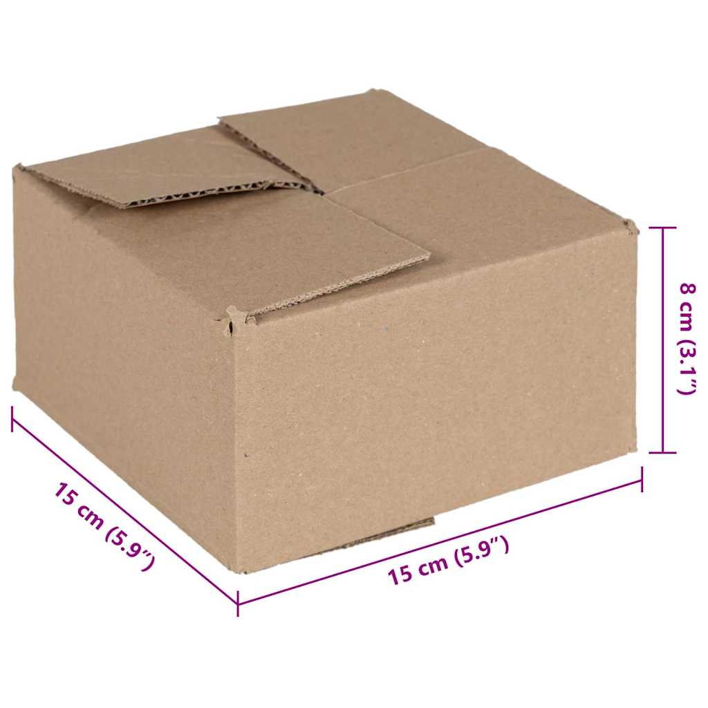 vidaXL Pudełko składane 50 pcs Naturalny 15 x 15 x 8 cm Tektura