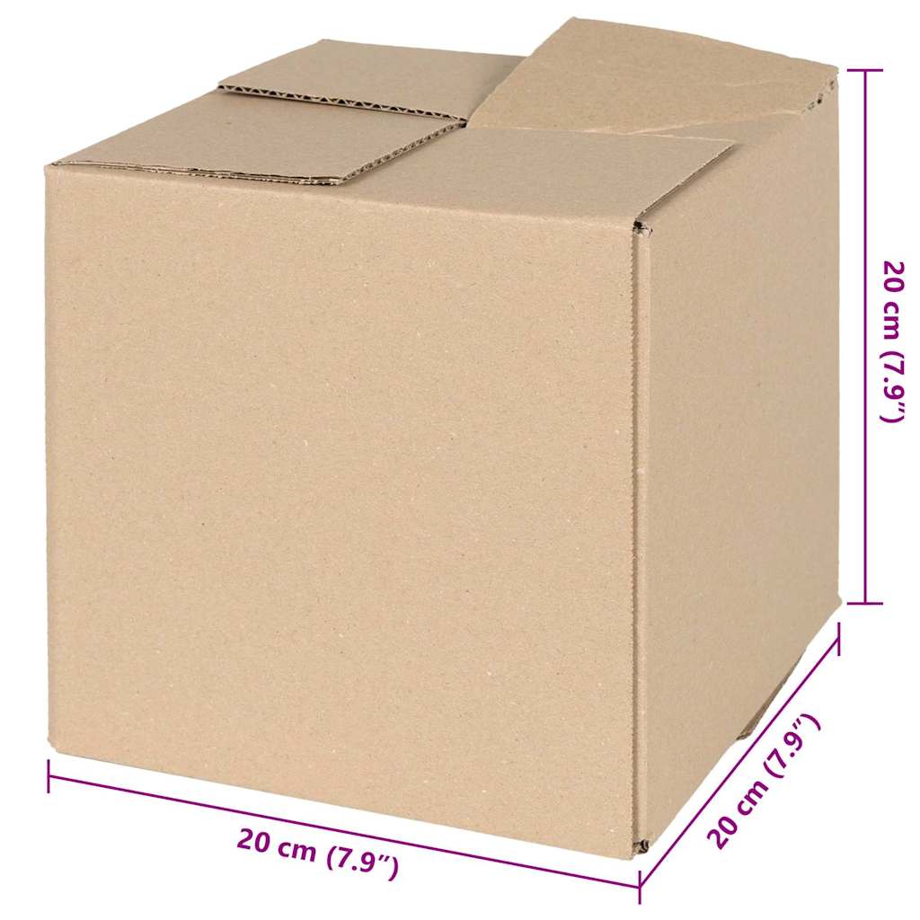 vidaXL Pudełko składane 50 pcs Naturalny 20 x 20 x 20 cm Tektura