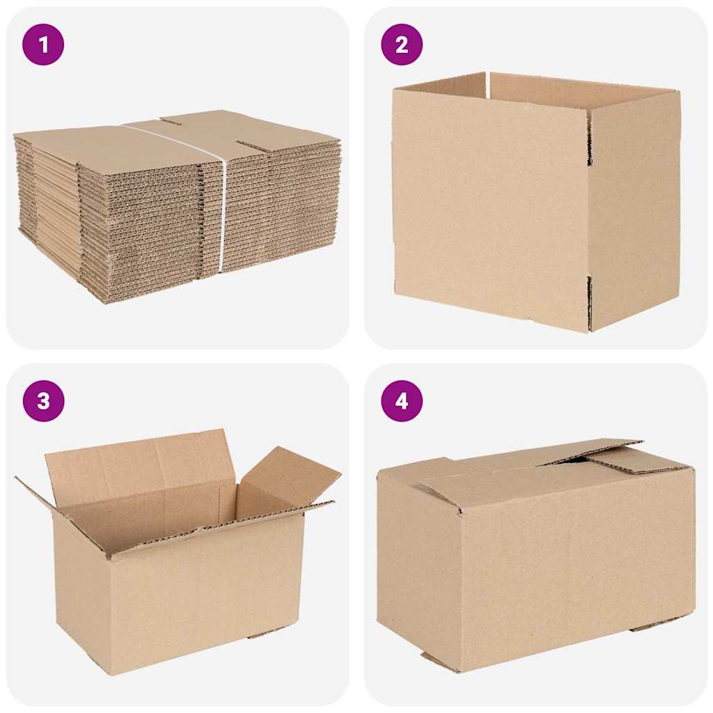 vidaXL Pudełko składane 50 pcs Naturalny 24 x 13 x 13 cm Tektura