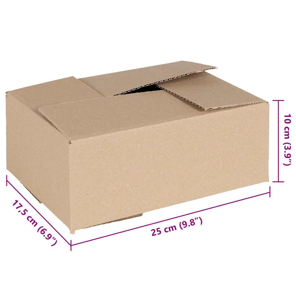 vidaXL Pudełko składane 50 pcs Naturalny 25 x 17,5 x 10 cm Tektura