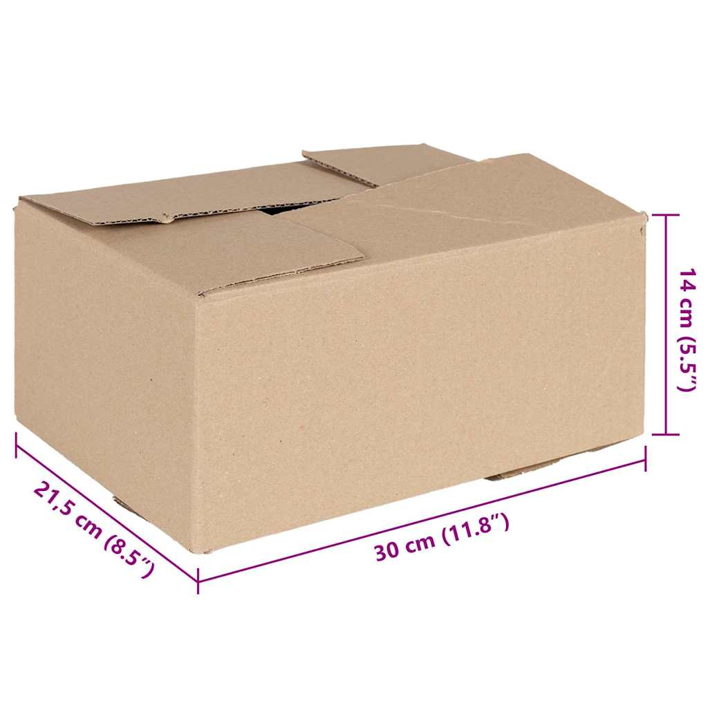 vidaXL Pudełko składane 50 pcs Naturalny 30 x 21,5 x 14 cm Tektura