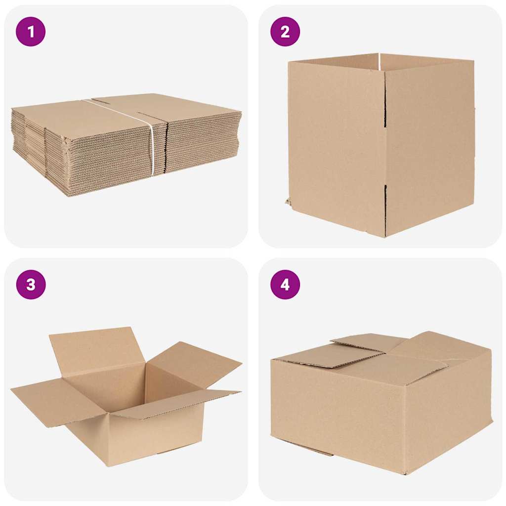 vidaXL Pudełko składane 50 pcs Naturalny 30 x 30 x 15 cm Tektura