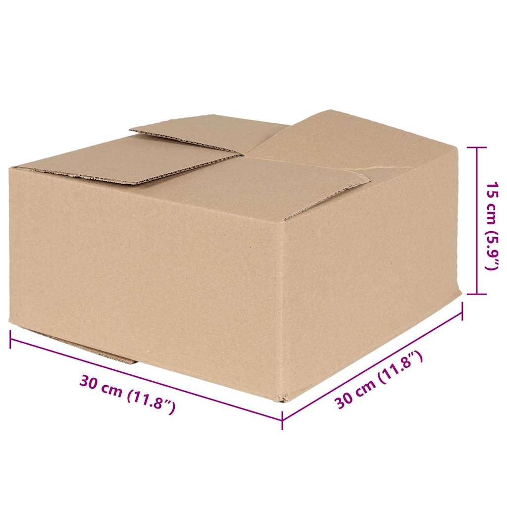 vidaXL Pudełko składane 50 pcs Naturalny 30 x 30 x 15 cm Tektura