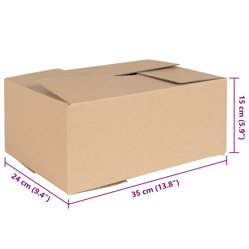vidaXL Pudełko składane 50 pcs Naturalny 35 x 24 x 15 cm Tektura