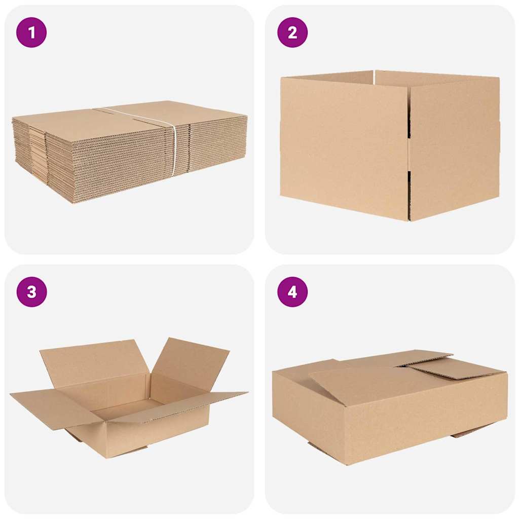 vidaXL Pudełko składane 50 pcs Naturalny 40 x 30 x 10 cm Tektura
