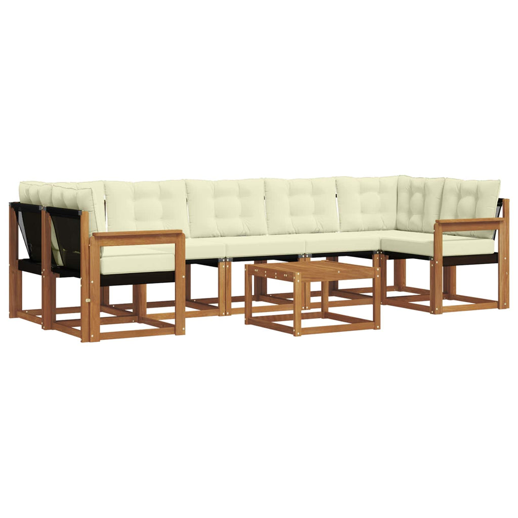 vidaXL Zestaw sof na zewnątrz z poduszką 8 pcs Naturalny i Kremowy