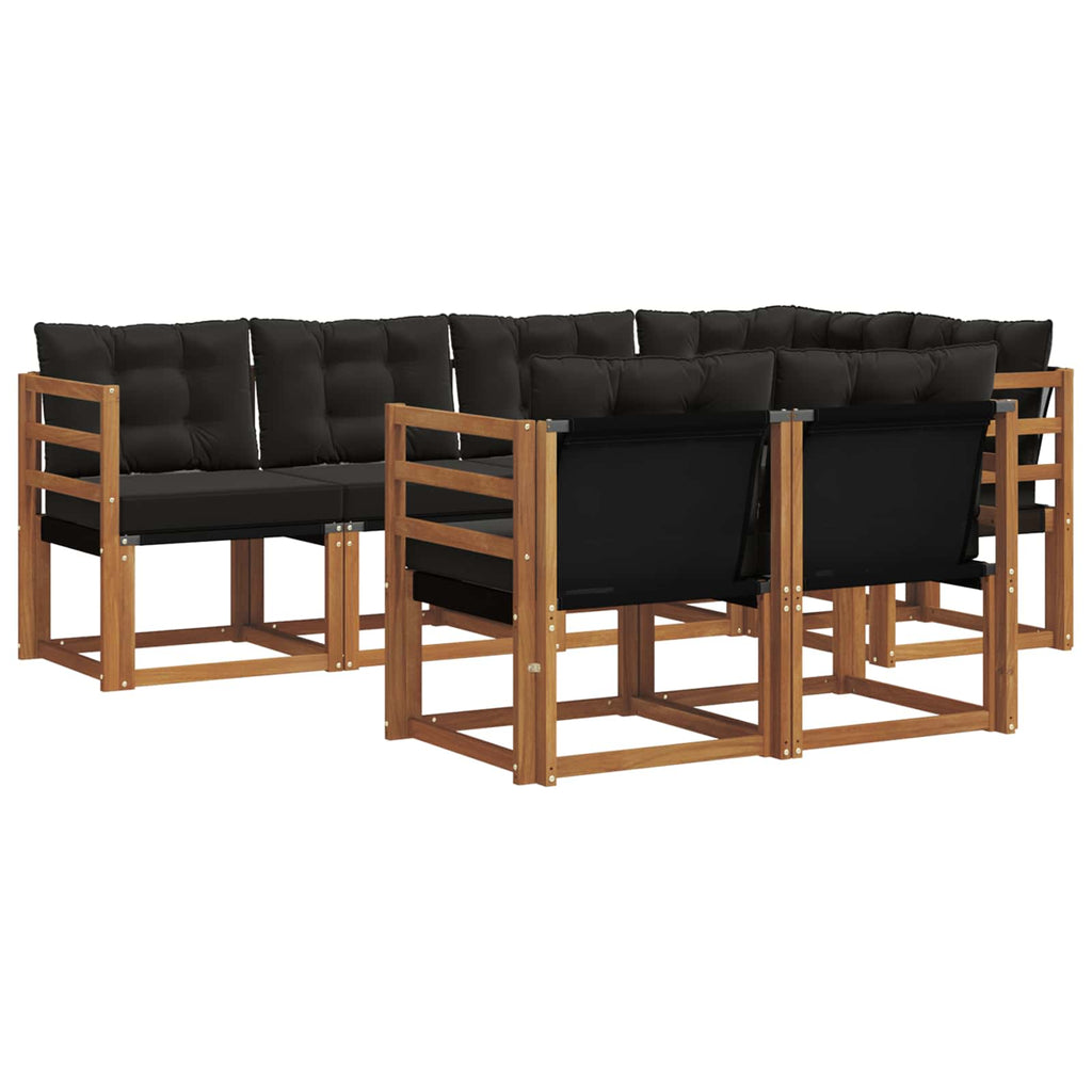 vidaXL Zestaw sof na zewnątrz z poduszką 7 pcs Naturalny i czarny