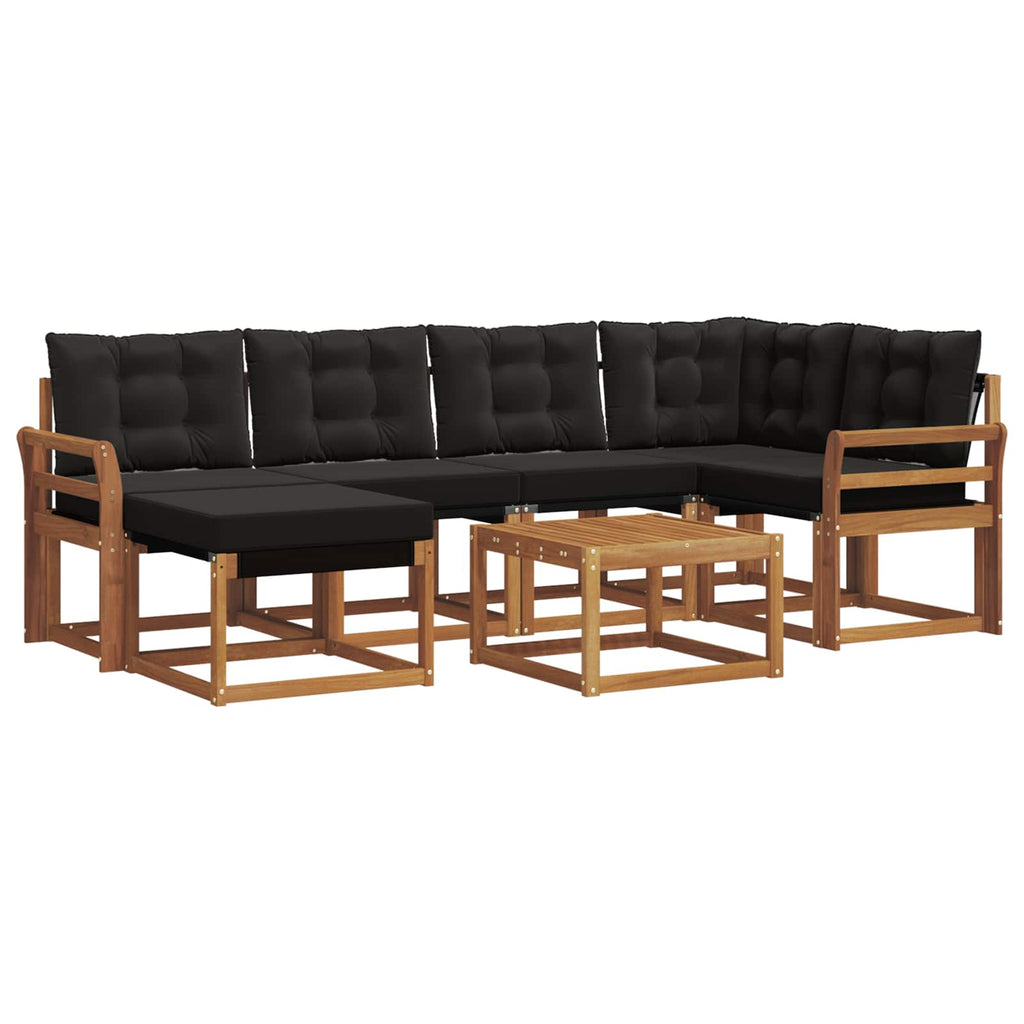 vidaXL Zestaw sof na zewnątrz z poduszką 7 pcs Naturalny i czarny