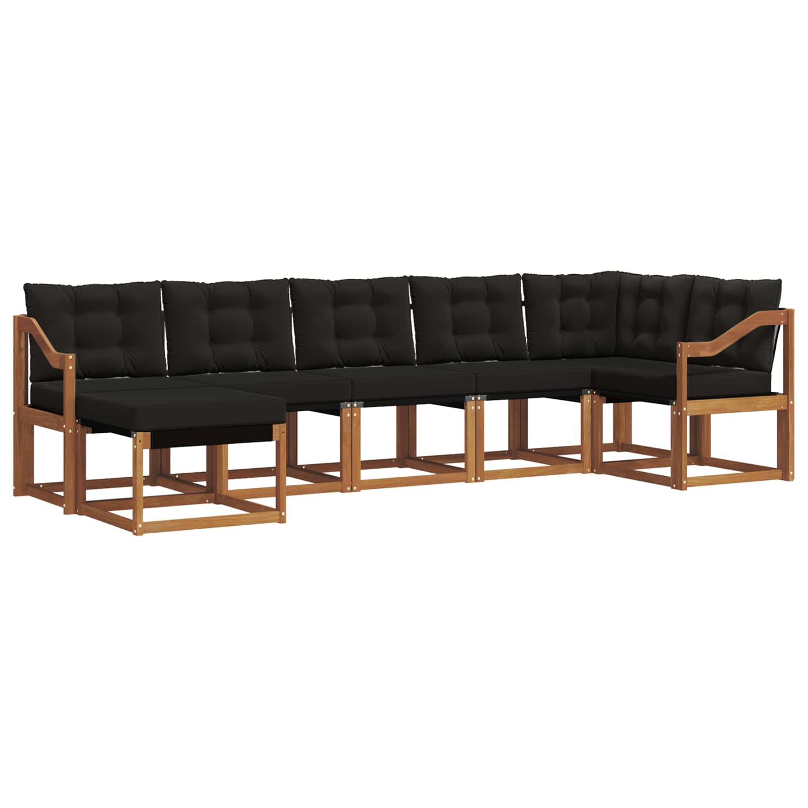 vidaXL Zestaw sof na zewnątrz z poduszką 7 pcs Naturalny i czarny