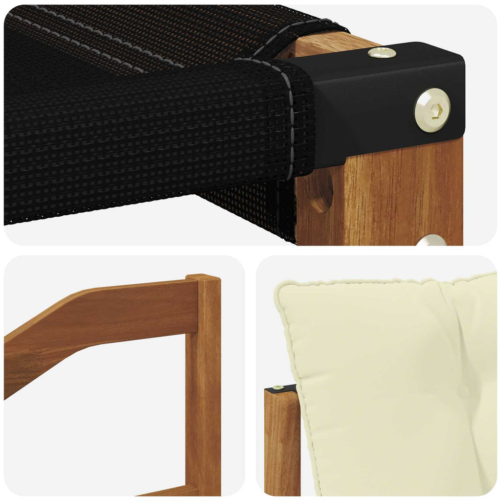 vidaXL Zestaw sof na zewnątrz z poduszką 3 pcs Naturalny i Kremowy