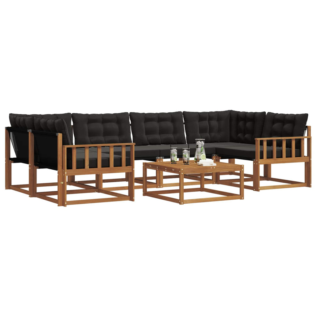 vidaXL Zestaw sof na zewnątrz z poduszką 7 pcs Naturalny i czarny