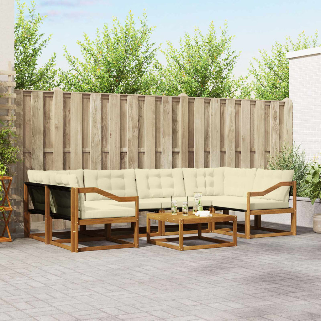 vidaXL Zestaw sof na zewnątrz z poduszką 7 pcs Naturalny i Kremowy