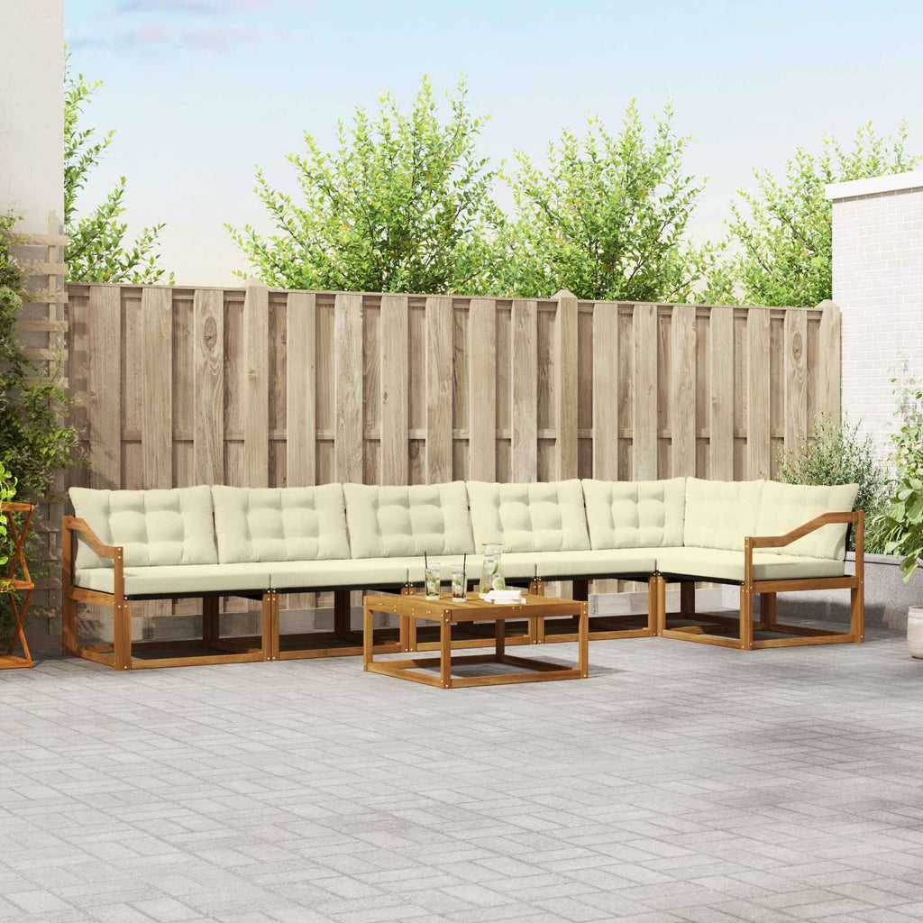 vidaXL Zestaw sof na zewnątrz z poduszką 6 pcs Naturalny i Kremowy