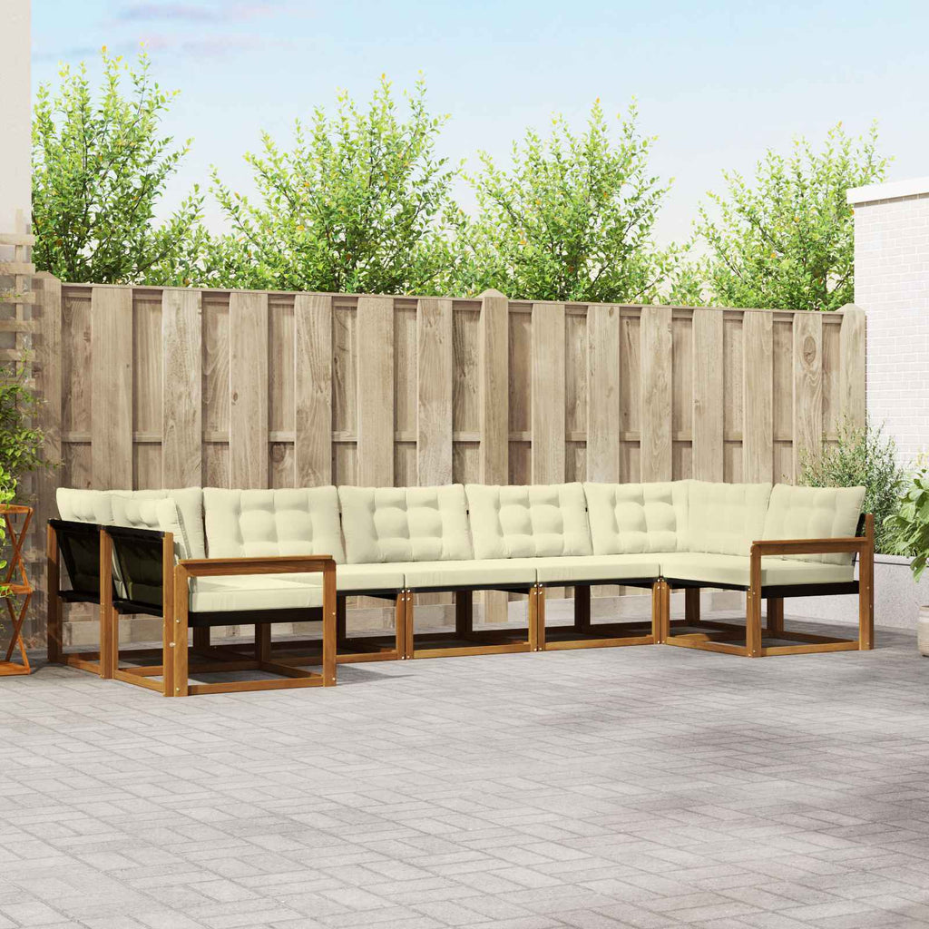vidaXL Zestaw sof na zewnątrz z poduszką 7 pcs Naturalny i Kremowy