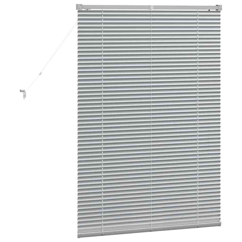 vidaXL Żaluzje weneckie Srebrny 130 x 90 cm Aluminium