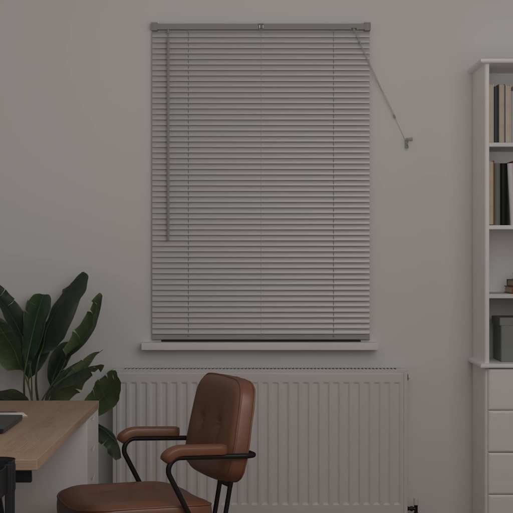 vidaXL Żaluzje weneckie Srebrny 130 x 95 cm Aluminium