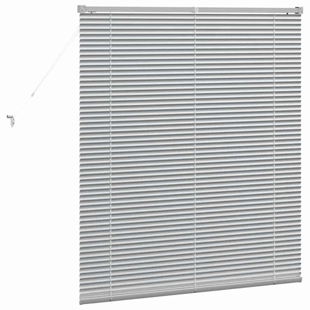 vidaXL Żaluzje weneckie Srebrny 130 x 115 cm Aluminium