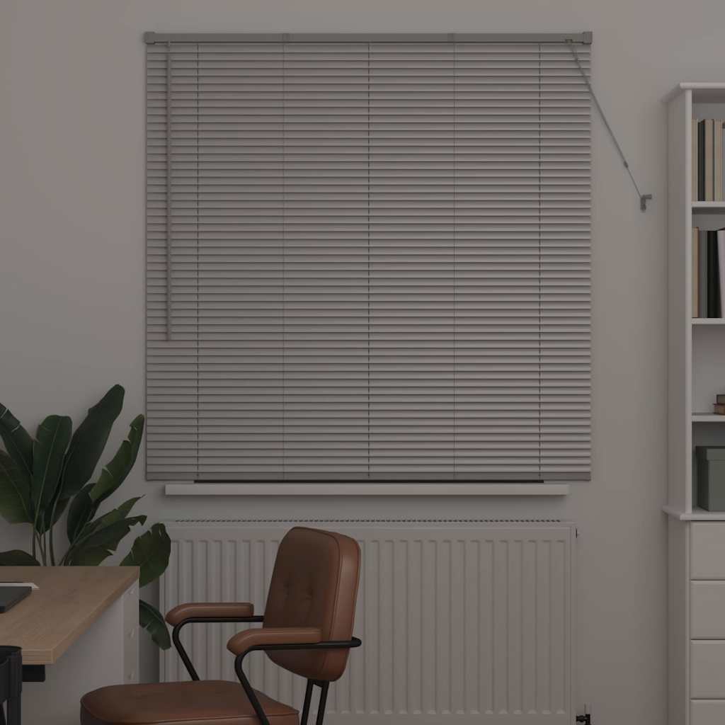vidaXL Żaluzje weneckie Srebrny 130 x 125 cm Aluminium
