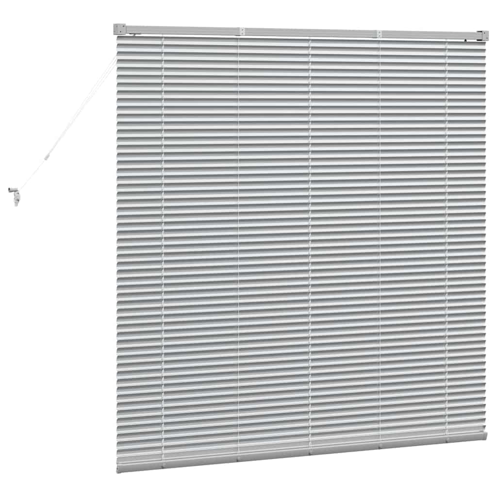 vidaXL Żaluzje weneckie Srebrny 130 x 125 cm Aluminium