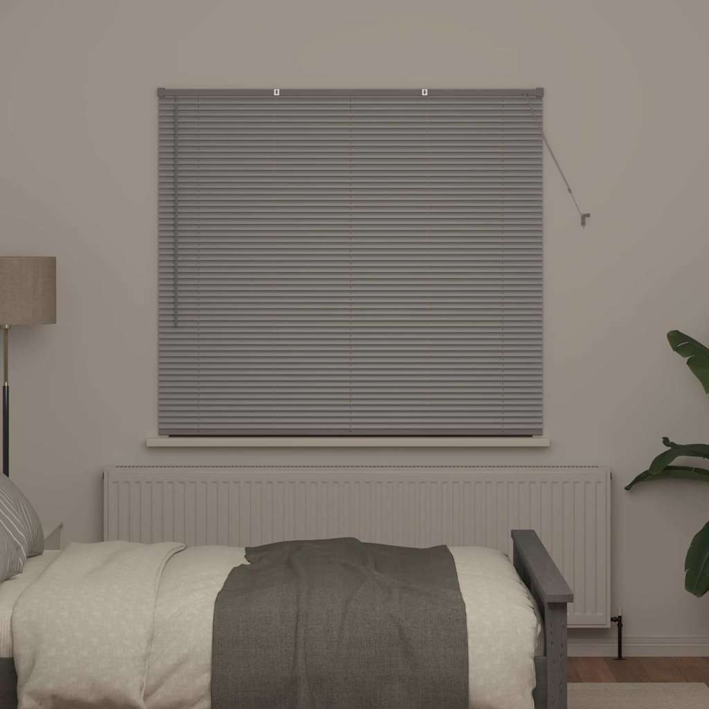 vidaXL Żaluzje weneckie Srebrny 130 x 140 cm Aluminium