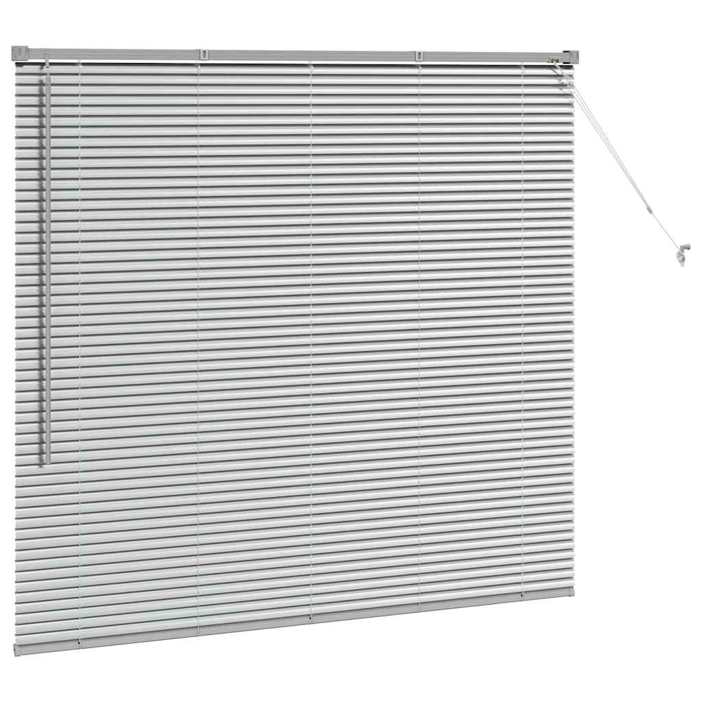 vidaXL Żaluzje weneckie Srebrny 130 x 140 cm Aluminium