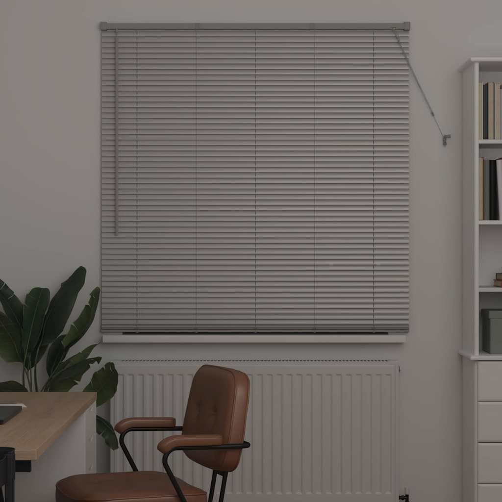 vidaXL Żaluzje weneckie Srebrny 175 x 125 cm Aluminium