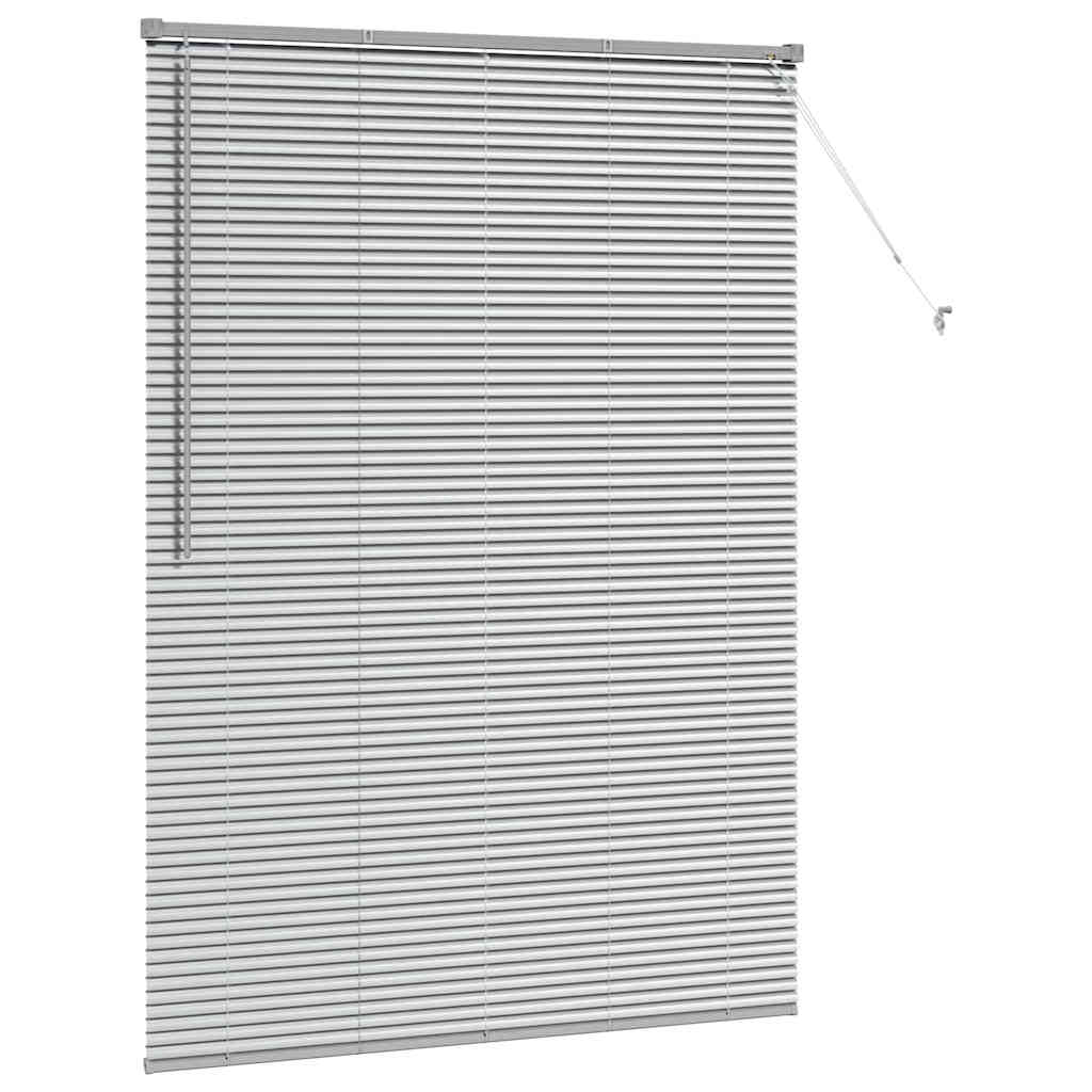 vidaXL Żaluzje weneckie Srebrny 175 x 125 cm Aluminium