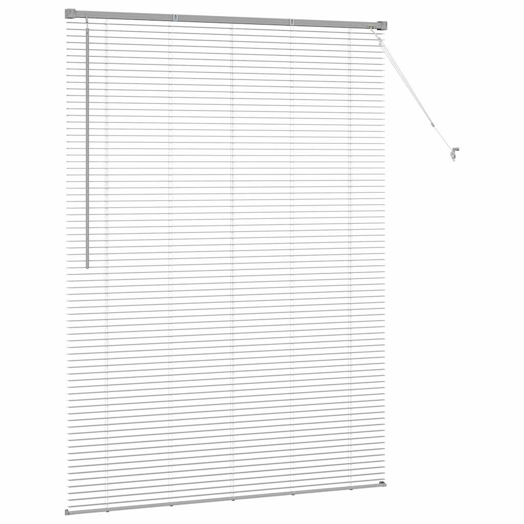 vidaXL Żaluzje weneckie Srebrny 175 x 125 cm Aluminium