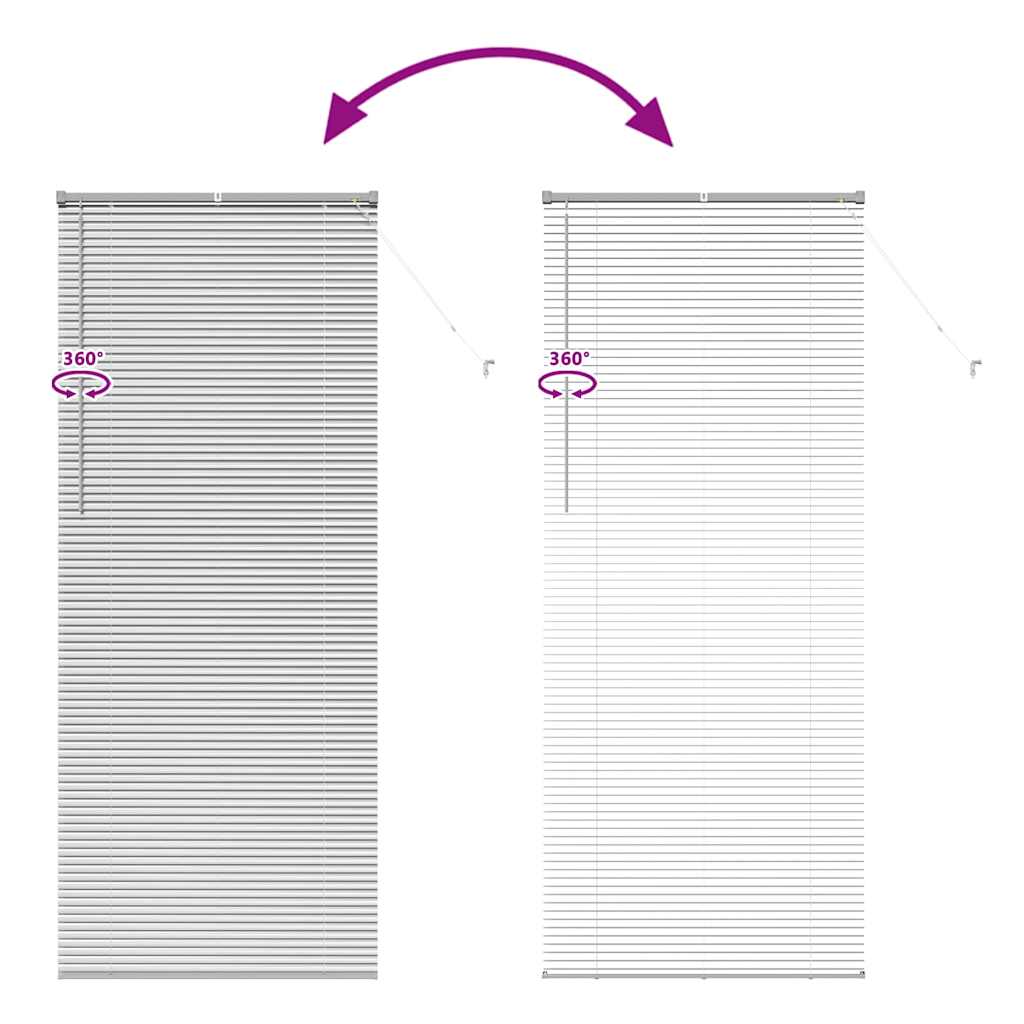 vidaXL Żaluzje weneckie Srebrny 220 x 85 cm Aluminium