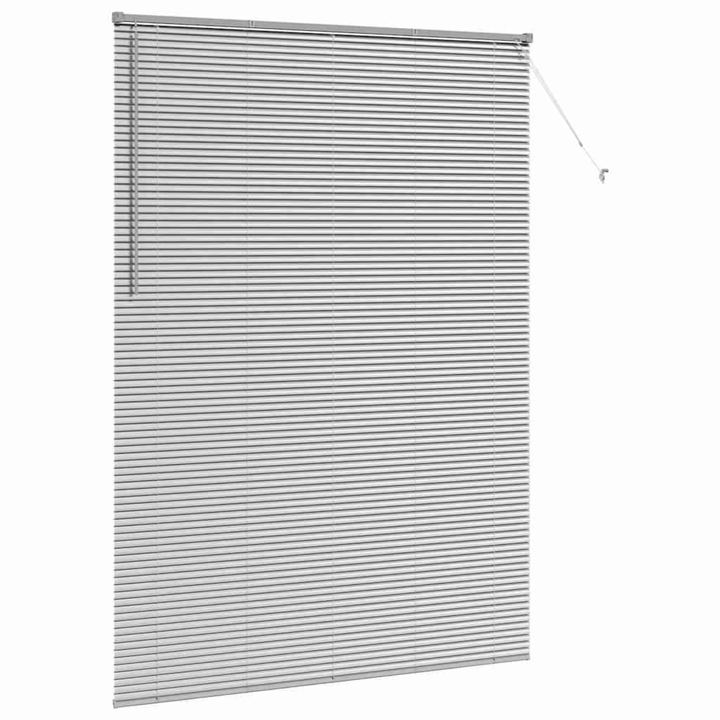 vidaXL Żaluzje weneckie Srebrny 220 x 155 cm Aluminium